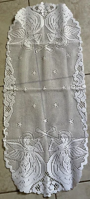 Heritage Lace Rectangular "White" Alpine Angels 15 x 36 Runner  (147) - Image 1 of 2