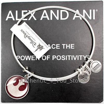 NOVO Pulseira Berloque Disney ALEX AND ANI Star Wars Alliance Starbird Vermelha PRATA - Imagem 1 de 2