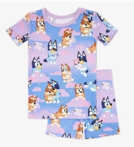 Little Sleepies Bluey Purple Sleepy time Two Piece Shorts Pajama Set 7/8 - Picture 1 of 2