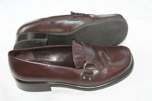 FRANCO SARTO LADIES SZ 7 M BROWN LEATHER CLASSIC FLAT LOAFERS SHOES BOCCA - Picture 1 of 7