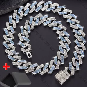 Men's Cuban Link Chain Heavy Duty Stainless Steel Hip Hop Necklace Bracelet New - Picture 1 of 31