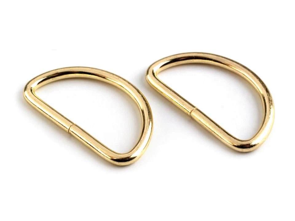 KURZWAREN-DIREKT 10 D-Ringe 30mm gold Taschenringe Halbringe