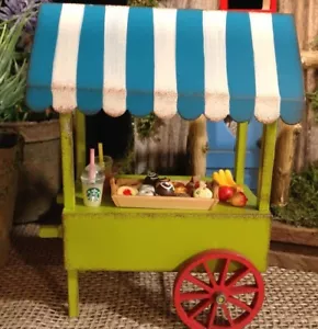 Miniature Fairy Garden LOT Studio M Vendor Cart Drinks Pastries Gypsy Garden - Picture 1 of 4