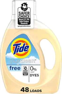 Tide Purclean Liquid Laundry Detergent, Unscented, 63 Fl Oz, 48 Loads - Picture 1 of 3