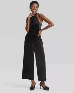A New Day Damen Samt Jumpsuit Neckholder Seitentasche GR. L *444-26 - Bild 1 von 6