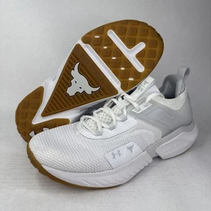 Under Armour Hombres Project Rock 5 Zapatos de Entrenamiento Talla 10 Blanco Goma 3025435 NUEVO - Imagen 1 de 15