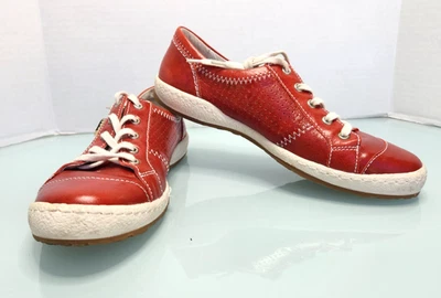 Joseph Seibel Caren 01 red leather sneakers casual shoes Sz 38 US 7.5 - Image 1 of 4