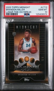2023 Topps Midnight Brandon Miller Lunar Tide Daybreak PSA 10 Gem Mint RC /5 - Picture 1 of 2