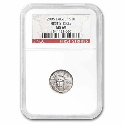 2006 1/10 oz American Platinum Eagle MS-69 NGC (First Strikes) - Image 1 of 3