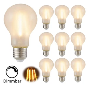 LED Birne E27 8W Lampe Warmweiß Leuchtmittel dimmbar opal vollglass 3/6/9 set - Bild 1 von 9