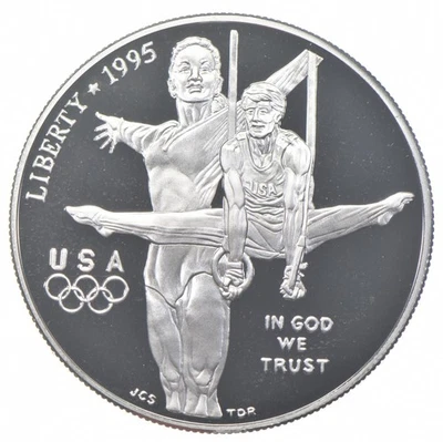 1995-P Proof Olympic Gymnastics Commemorative Silver Dollar $1 *5512 - Image 1 of 3