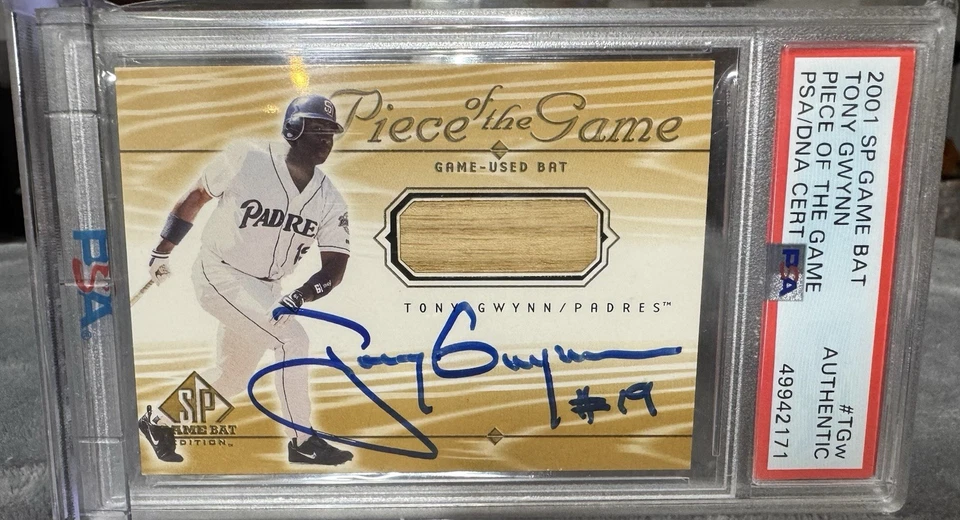 2001 SP GAME BAT TONY GWYNN PIECE OF THE GAME AUTO #19 AUTOGRAPH PSA/DNA RARE!!! - Image 1 of 1