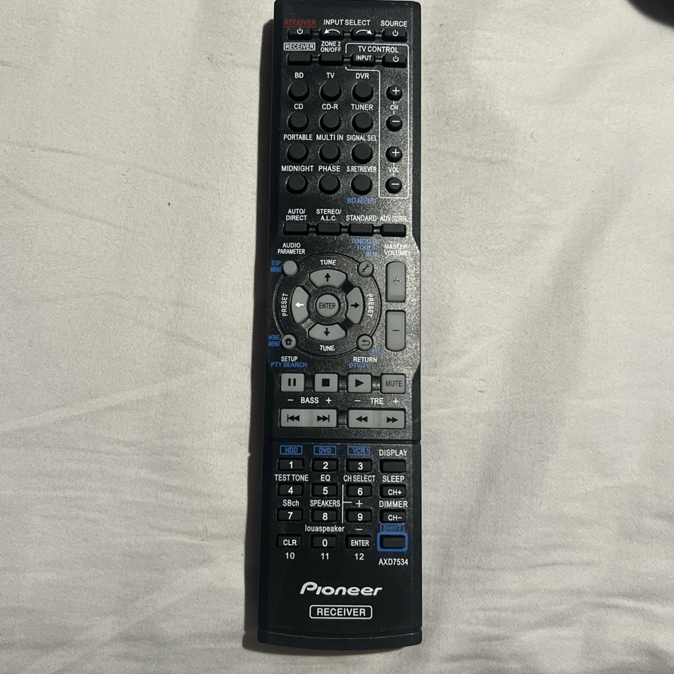 Factory Original PIONEER AXD7534 Remote  VSX-417 VSX-515 VSX-516 519V 520K - Image 1 of 3