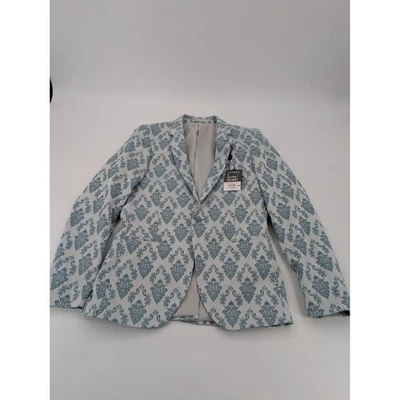 Blazer Topman Ultra Ajustado Para Hombre 40R Azul Patrón Floral Chaqueta Foto 1 de 4