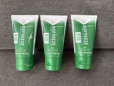 3 Pack! Biofreeze Cool The Pain Menthol-Pain Relief Gel 1.5 fl oz ea Travel Size - Image 1 of 4