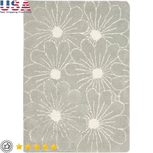 Handgetufteter Blumen Wolle Vorleger Indoor Dekorativer Akzent Pflegeleicht 2x3 Fuß Neu - Bild 1 von 7