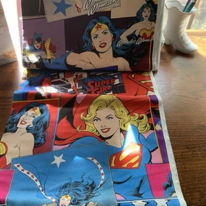 Female Power Wonder Woman Bat Girl Super Girl Fabrics  2 Yards - Picture 1 of 4