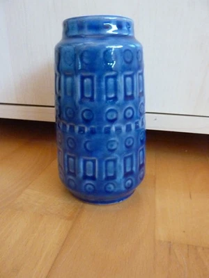 Scheurich Vase Inka 60er blau Vintage Keramik 260-15 - Mid Century ca. 14,5 cm h - Bild 1 von 4