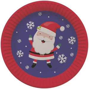 Assiettes En Papier De Noël Design Santa Paquet De 8 23Cm Vaisselle Pour Enfants - Bild 1 von 3