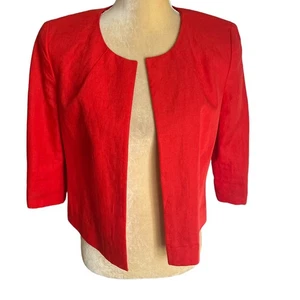 J. Crew BAIRD McNutt Orange Linen Blazer Jacket Top Size 8  - Picture 1 of 5
