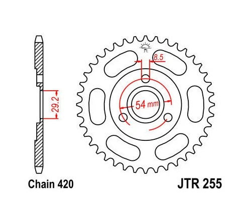 JT Steel Rear Sprocket 420 37T #JTR255.37 Honda Z50A Mini Trail/Z50R - Image 1 of 1