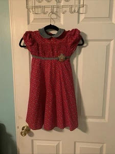 Bonnie Jean red floral bear smocking size 6 dress - Picture 1 of 7