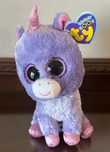 Ty Beanie Boos RAINBOW THE PURPLE UNICORN SOLID EYES mit Etikett - Bild 1 von 5