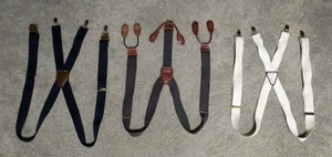 Vintage Konvolut 3 Paar Herren Hosenträger - 2 Clip, 1 Knopf - Bild 1 von 6