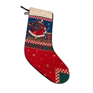Vintage Maria Engelbreit Nadelspitze Weihnachtsstrumpf Santa Kamin 18" Believe - Bild 1 von 9
