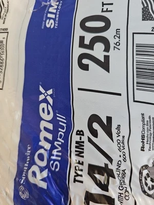 14/2 Romex  Electrical Wire Copper 250ft - Image 1 of 2