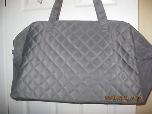 DSW Grey Quilted bag, purse, tote, suitcase, carry on bag.    