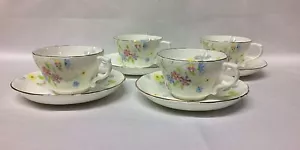 4 Hammersley & Co. vintage Tazza e piattino Bone China Inghilterra floreale e oro - Foto 1 di 11