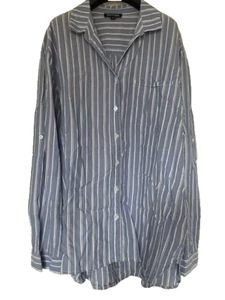 Bluse von True Religion, hellblau mit weißen Streifen, oversized, Gr. M - Bild 1 von 7