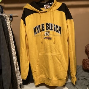 VINTAGE Kyle Busch Hoodie Herren Large gelb schwarz Nascar Winners Circle - Bild 1 von 4
