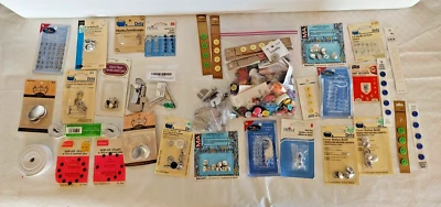 LG Lot of Buttons, Snaps Fasteners, Buckles, Hooks, Rolled Hemmer Feet #25008 - Image 1 of 4