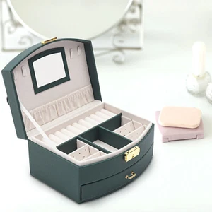 Large Jewelry Storage Case Jewelry Box Organizer for Women Girls with 2 Drawers - Picture 1 of 8