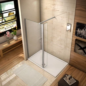 Walk in Duschabtrennung 8mm NANO Duschkabine Duschwand Dusche mit Flipper Panel - Bild 1 von 15