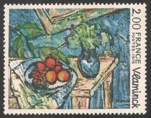 Francia #1468 (A701) En muy buen estado sin montar o nunca montada - 1976 2 fr Naturaleza muerta, por Maurice de Vlaminck - Imagen 1 de 1