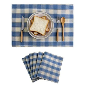 Checkered Placemats Set of 6 Heat Resistant Dining Table Farmhouse Place Mats... - Picture 1 of 7