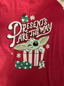 Star Wars Baby Yoda Grogu Christmas pajama Pjs Youth size 14 - Picture 1 of 5
