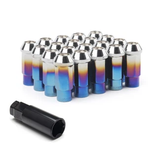 20pcs M12x1.25 Extended Forged Steel Wheel Tuner Lug Nuts Open End Light Blue - Picture 1 of 9