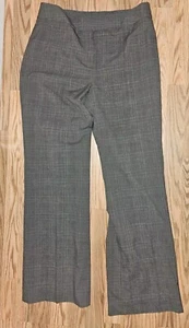 Women's Business Lined Dress Pants Brown Plaid Size 10 Polyester Straight Leg - Picture 1 of 5