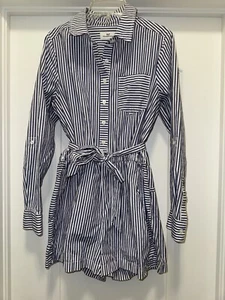 Vineyard Vines Sarah Stripe Romper Sz 2 Button Front Pockets Roll Tab Sleeves - Picture 1 of 5