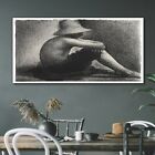 Seated boy with straw hat Canvas Print 120x60 Georges Seurat Decor Wall Art