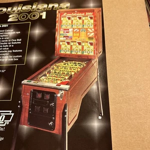 original 2001 11- 8'' Louisiana Best Co Bingo, Pinball ARCADE GAME FLYER - Picture 1 of 2