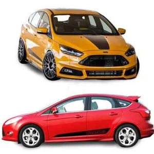 Calcomanía a rayas de línea de cintura falda lateral para capó de auto deportivo para Ford Focus - Imagen 1 de 20