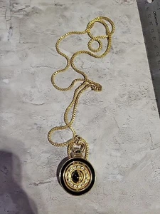 FABULOUS KENNETH JAY LANE GOLDTONE CHAIN NECKLACE INTERCHANGEABLE SWIVEL PENDANT - Picture 1 of 4