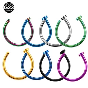 Nose Chin Hoop G23 Titanium Earring Lip Rook Helix Snug Daith Piercing Ring 20g - Picture 1 of 9