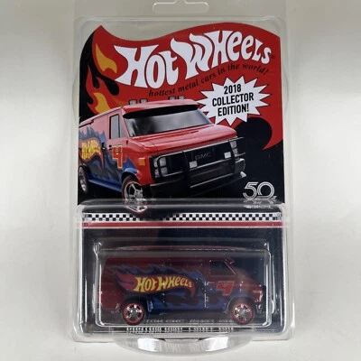 2018 Hot Wheels Custom GMC Panel Van redline real riders TARGET Mail in - Image 1 of 4