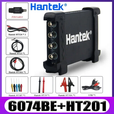 Hantek 6074BE &HT201 Attenuator 4CH 70MHz Portable Digital Storage Oscilloscopes - Image 1 of 4